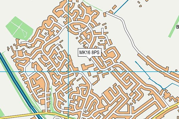 MK16 8PS map - OS VectorMap District (Ordnance Survey)