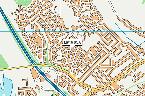 MK16 8QA map - OS VectorMap District (Ordnance Survey)