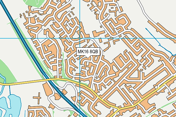 MK16 8QB map - OS VectorMap District (Ordnance Survey)