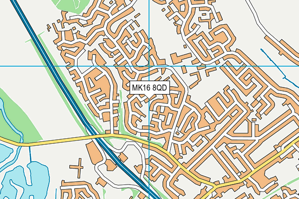 MK16 8QD map - OS VectorMap District (Ordnance Survey)