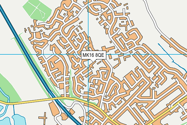 MK16 8QE map - OS VectorMap District (Ordnance Survey)