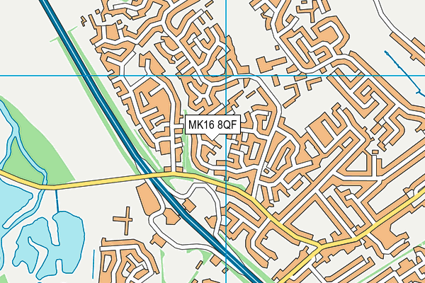MK16 8QF map - OS VectorMap District (Ordnance Survey)