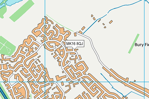 MK16 8QJ map - OS VectorMap District (Ordnance Survey)