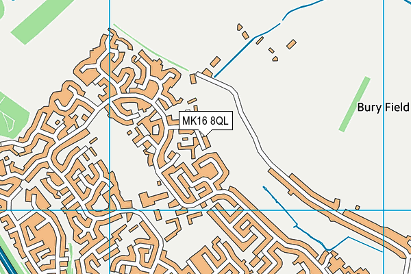 MK16 8QL map - OS VectorMap District (Ordnance Survey)