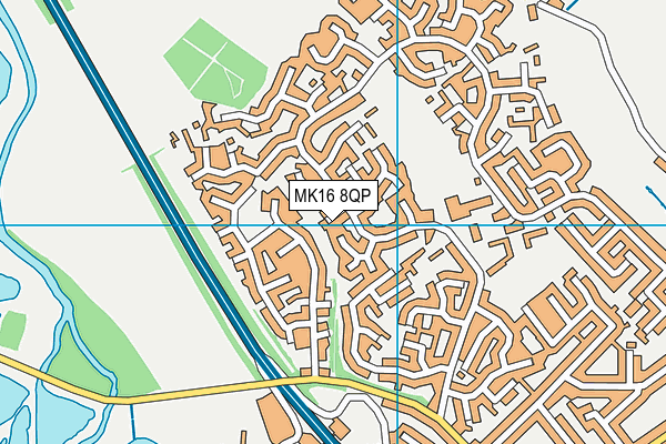 MK16 8QP map - OS VectorMap District (Ordnance Survey)