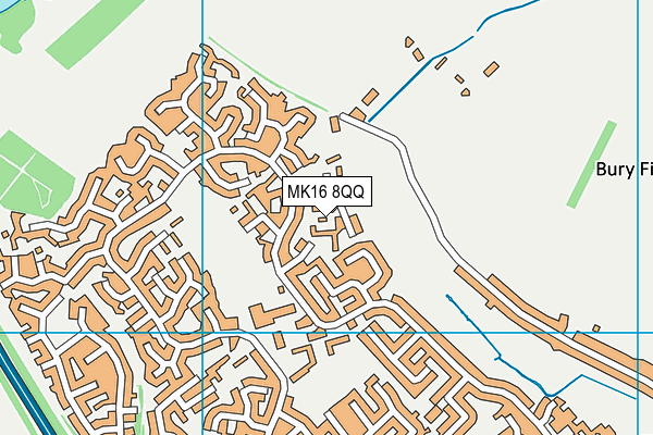 MK16 8QQ map - OS VectorMap District (Ordnance Survey)