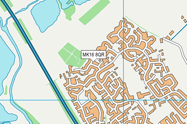 MK16 8QR map - OS VectorMap District (Ordnance Survey)