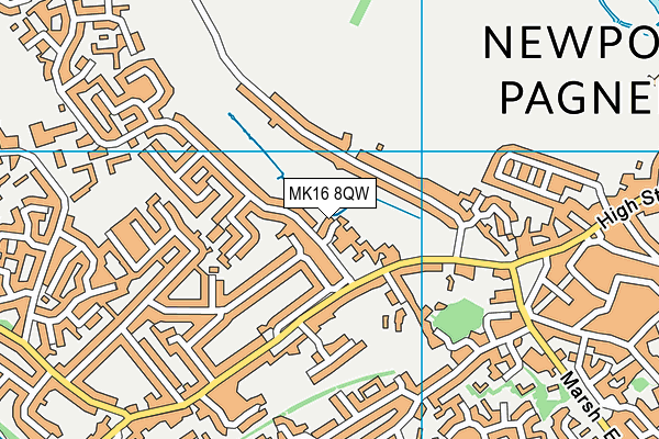 MK16 8QW map - OS VectorMap District (Ordnance Survey)