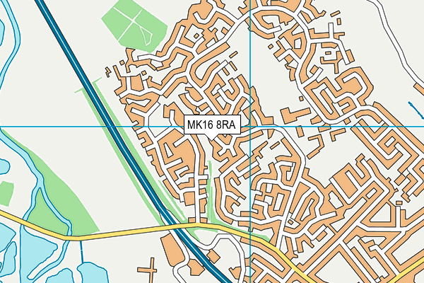 MK16 8RA map - OS VectorMap District (Ordnance Survey)