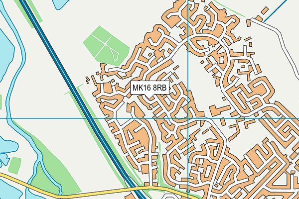 MK16 8RB map - OS VectorMap District (Ordnance Survey)