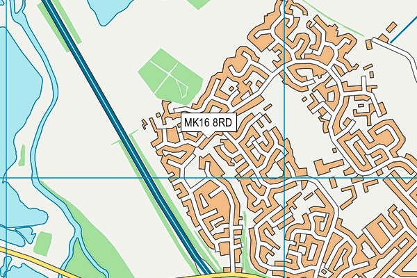 MK16 8RD map - OS VectorMap District (Ordnance Survey)