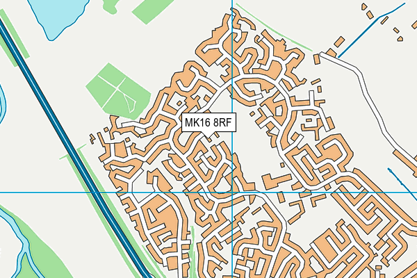MK16 8RF map - OS VectorMap District (Ordnance Survey)