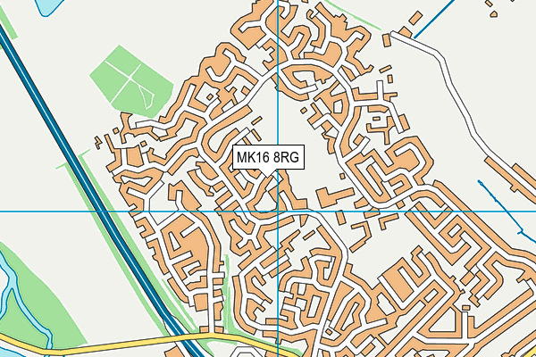 MK16 8RG map - OS VectorMap District (Ordnance Survey)