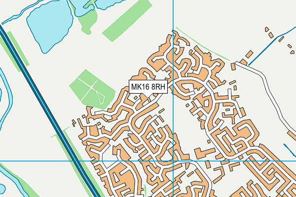 MK16 8RH map - OS VectorMap District (Ordnance Survey)