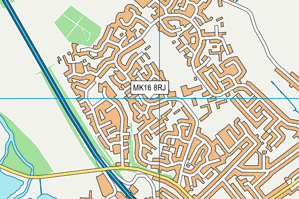 MK16 8RJ map - OS VectorMap District (Ordnance Survey)