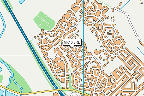 MK16 8RL map - OS VectorMap District (Ordnance Survey)