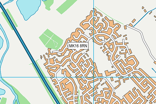 MK16 8RN map - OS VectorMap District (Ordnance Survey)
