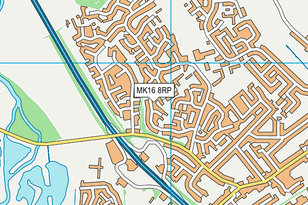 MK16 8RP map - OS VectorMap District (Ordnance Survey)
