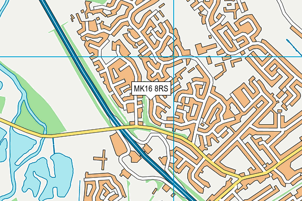 MK16 8RS map - OS VectorMap District (Ordnance Survey)