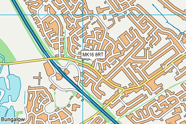 MK16 8RT map - OS VectorMap District (Ordnance Survey)