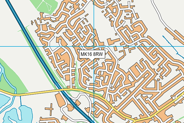 MK16 8RW map - OS VectorMap District (Ordnance Survey)