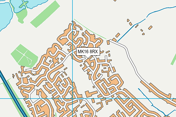 MK16 8RX map - OS VectorMap District (Ordnance Survey)