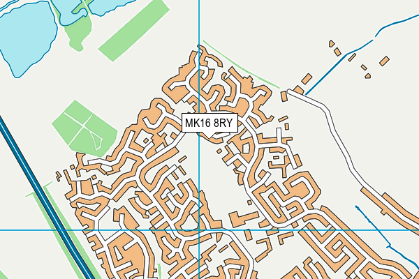 MK16 8RY map - OS VectorMap District (Ordnance Survey)