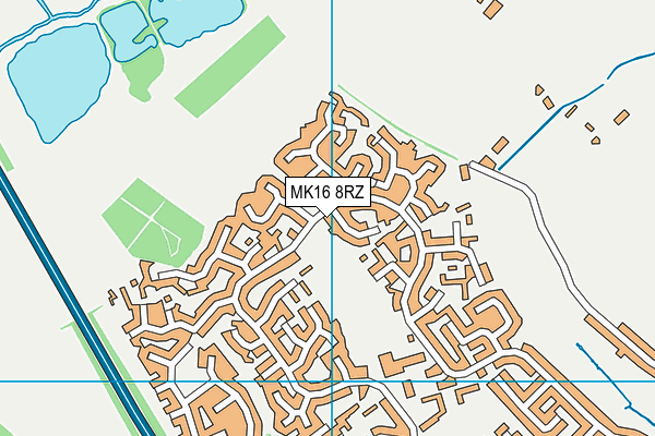 MK16 8RZ map - OS VectorMap District (Ordnance Survey)
