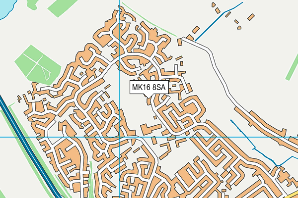 MK16 8SA map - OS VectorMap District (Ordnance Survey)