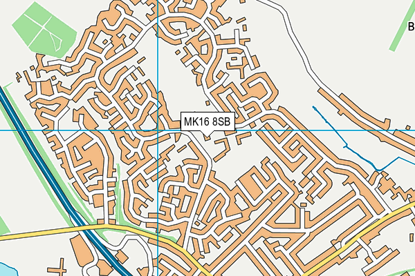 MK16 8SB map - OS VectorMap District (Ordnance Survey)