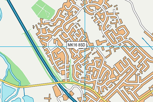 MK16 8SD map - OS VectorMap District (Ordnance Survey)