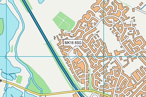 MK16 8SG map - OS VectorMap District (Ordnance Survey)