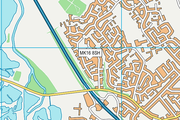 MK16 8SH map - OS VectorMap District (Ordnance Survey)