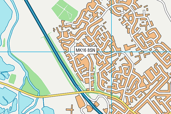 MK16 8SN map - OS VectorMap District (Ordnance Survey)