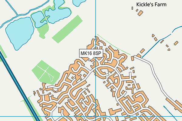 MK16 8SP map - OS VectorMap District (Ordnance Survey)