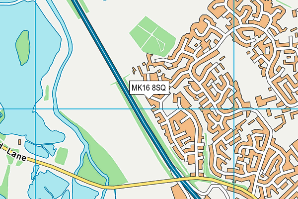 MK16 8SQ map - OS VectorMap District (Ordnance Survey)