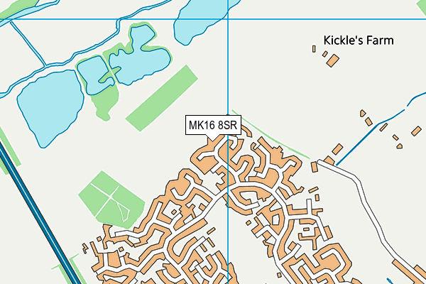 MK16 8SR map - OS VectorMap District (Ordnance Survey)