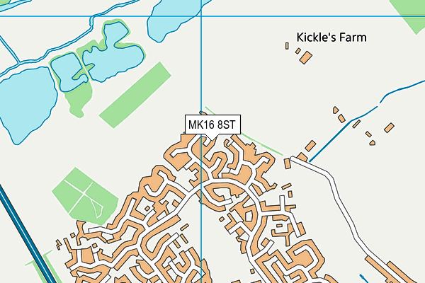 MK16 8ST map - OS VectorMap District (Ordnance Survey)