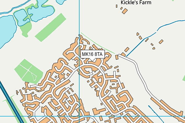MK16 8TA map - OS VectorMap District (Ordnance Survey)
