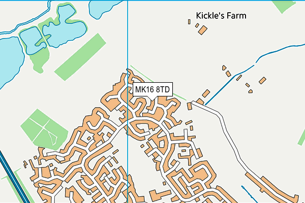 MK16 8TD map - OS VectorMap District (Ordnance Survey)