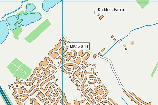 MK16 8TH map - OS VectorMap District (Ordnance Survey)