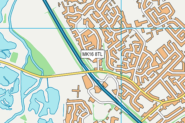 MK16 8TL map - OS VectorMap District (Ordnance Survey)