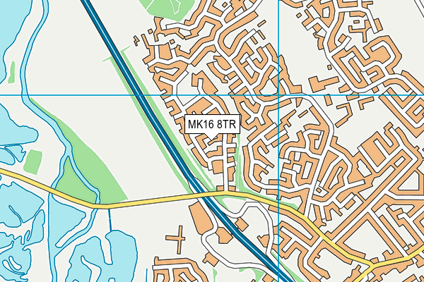 MK16 8TR map - OS VectorMap District (Ordnance Survey)
