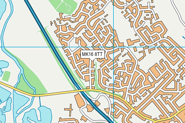 MK16 8TT map - OS VectorMap District (Ordnance Survey)