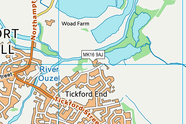 MK16 9AJ map - OS VectorMap District (Ordnance Survey)