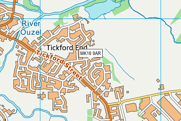 MK16 9AR map - OS VectorMap District (Ordnance Survey)