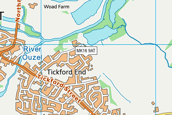 MK16 9AT map - OS VectorMap District (Ordnance Survey)