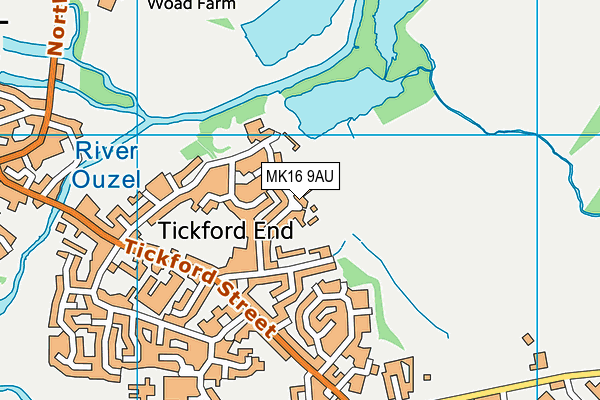 MK16 9AU map - OS VectorMap District (Ordnance Survey)