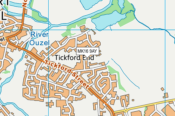 MK16 9AY map - OS VectorMap District (Ordnance Survey)