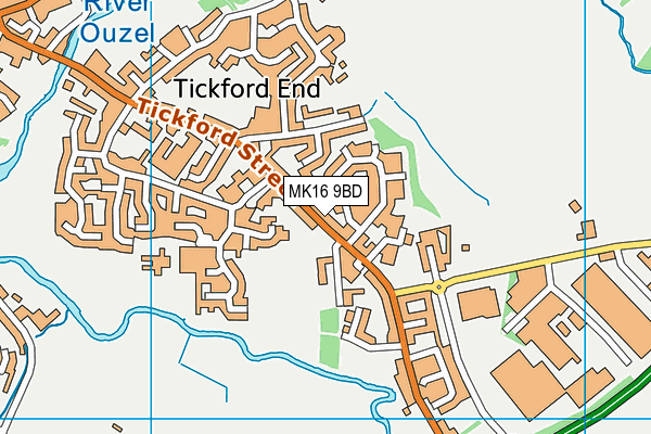 MK16 9BD map - OS VectorMap District (Ordnance Survey)